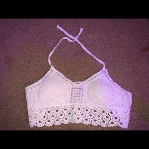 white crop top
